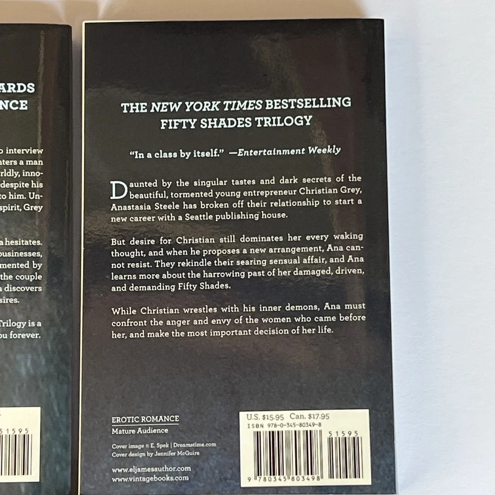 Fifty 50 Shades of Grey Book Trilogy 1-3 Set Paperback by E L James Never Read